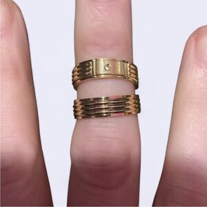 NWOT. Set of 2 Gold Banded Rings.